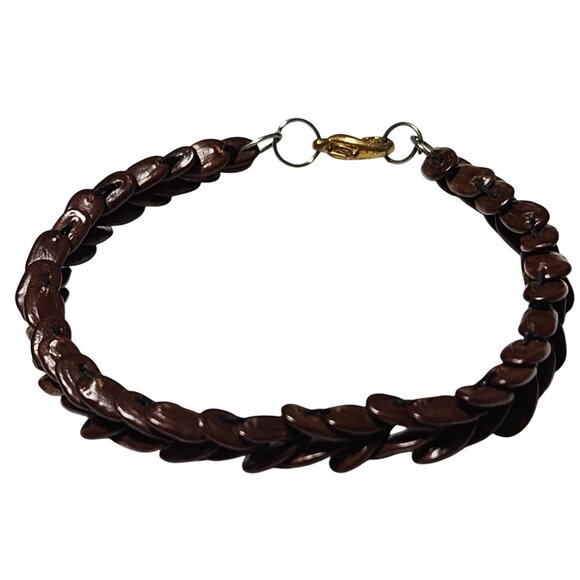 Handmade Boho Dark Brown Wooden Bead Bracelet Nature Fashion Jewelry Unisex - Picture 4 of 8